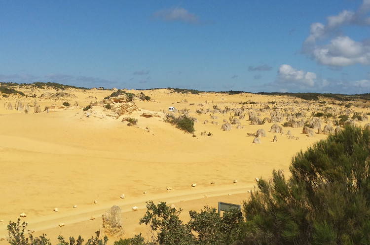 Дорога в пустыню Пиннаклей из Перта Австралия